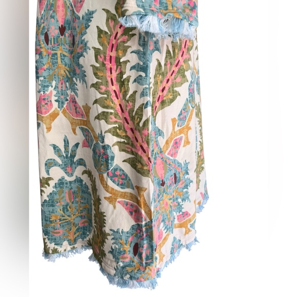 Spartina 449 Coastal Print Dress Medium Peruvian Cotton Boho Beach Resort Dress - Picture 6 of 11